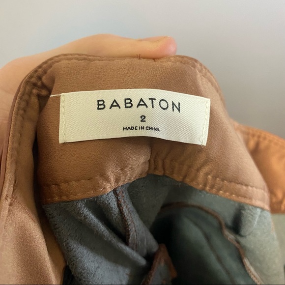 Babaton Women's Brown Belted Faux Leather Dress Pants Size 2 - Picture 10 of 10